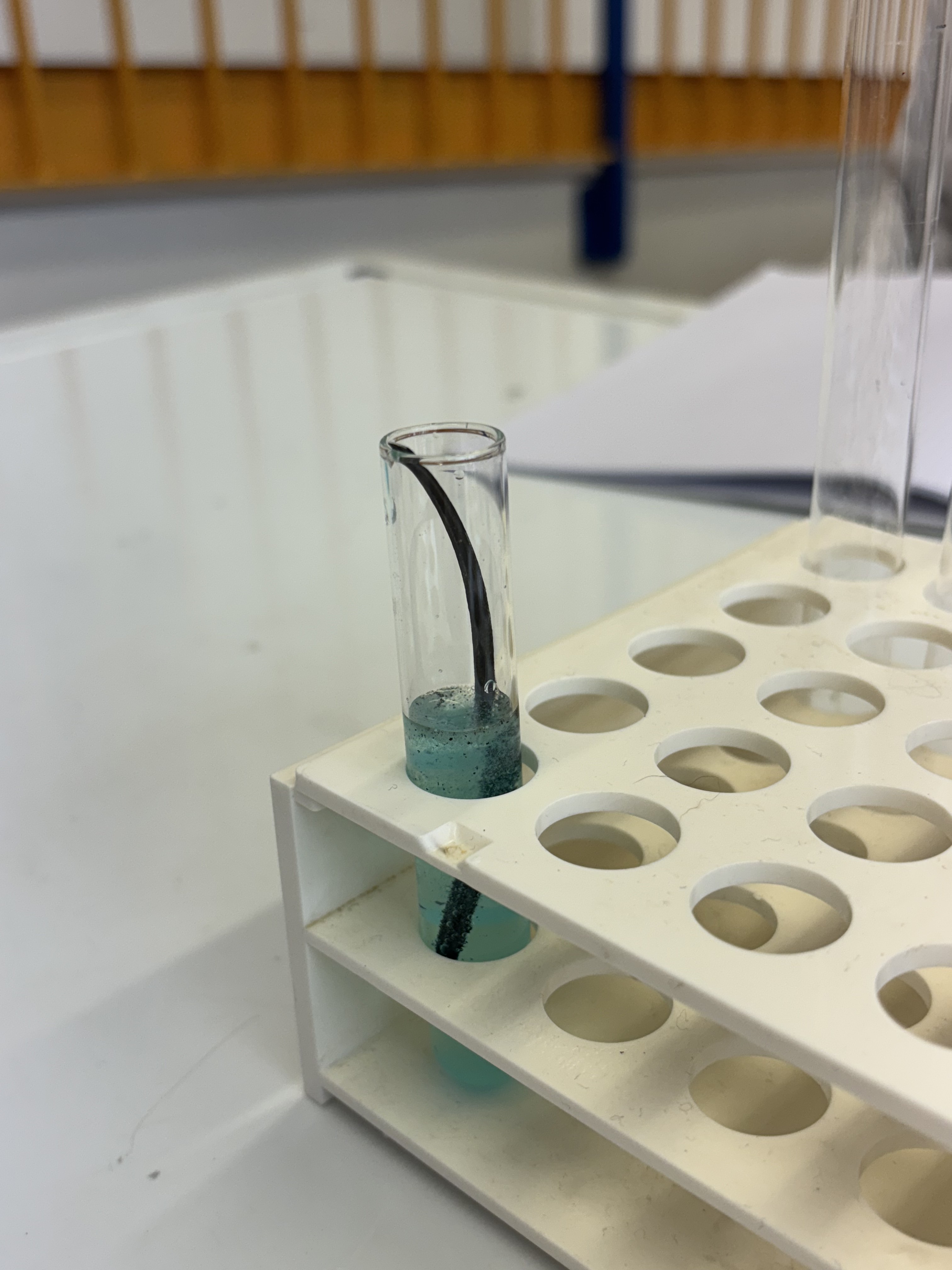 Reazione CuSO4 + Mg in corso